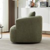 38.2" Swivel Accent Chair pholstered Barrel Sofa with 360° Swivel a Throw Pillow for Living Room, Bedroom-- Frevyn - 3 of 4