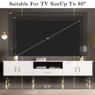 ORRD 71" Modern TV Stand, Entertainment Center for up to 80" TVs, Storage Cabinets & Shelves