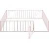Streamdale Queen Size Metal Floor Bed Frame with Fence and Door, Pink - 4 of 4