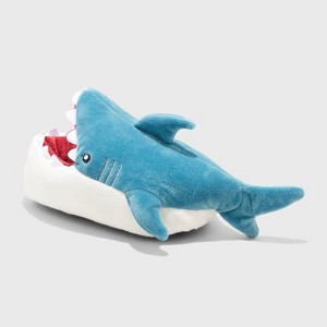 Kids' Knox Shark Ankle Biter Slippers - Cat & Jack™ Blue - 1 of 4