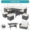 Whizmax 7-Piece Outdoor Sectional Sofa Set with Rattan Dining Table & Ottoman, Patio Furniture for Garden, Backyard - 2 of 4