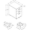 File Cabinet, Rolling Mobile, Storage Drawers, Printer Stand, Office, Work, Black Laminate, Contemporary, Modern - 4 of 4