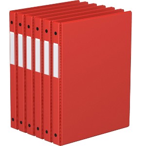 Davis Group 6pk 5/8" Premium Economy Round Ring Binders Red: .5 Inch, Polypropylene, 100 Sheet Capacity, 2 Pockets - 1 of 4