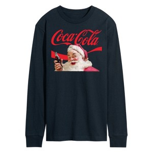 Men's - Coca-Cola - Santa Closeup Coca Cola Logo Long Sleeve Graphic T-Shirt - 1 of 4
