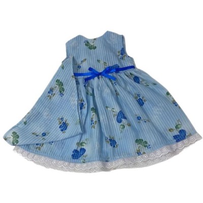 Blue Flower Dress With Scarf Fits American Girl Our Generation Dolls