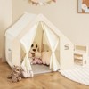 6-in-1 Kids Playhouse Wooden Indoor Play Tent w/ Blackboard, Desk Table, Chair - 3 of 4