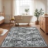 coucheta Multi-size Washable Vintage Area Rug for Living Room, Retro Floral Oriental Non Slip Low Pile Thin Foldable Carpet, for Bedroom, Dining Room - 4 of 4