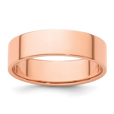 Black Bow Jewelry 6mm 14K Rose, White, or Yellow Gold Lightweight Flat Standard Fit Band