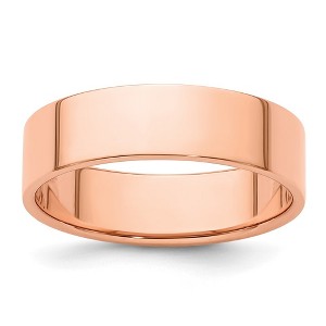 Black Bow Jewelry 6mm 14K Rose, White, or Yellow Gold Lightweight Flat Standard Fit Band - 1 of 4