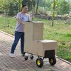 Hand Truck Dolly 2 Wheel Dolly Cart And 4 Wheel Push Cart With Swivel Wheels 330 LBS Capacity Heavy-Duty Luggage Trolley Cart For Moving Warehouse - 3 of 4