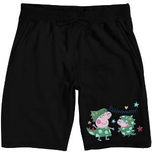Peppa Pig Peppa and George Dinosaurs Women’s Black Lounge Shorts - 1 of 4