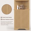 67" Tall Corner Cabinet, 5-Tier Fluted Storage Cabinet with Adjustable Shelves, Natural Oak - 4 of 4