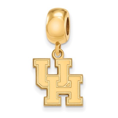 Black Bow Jewelry 14k Yellow Gold Plated Sterling Silver Houston Cougars NCAA Bead Charm