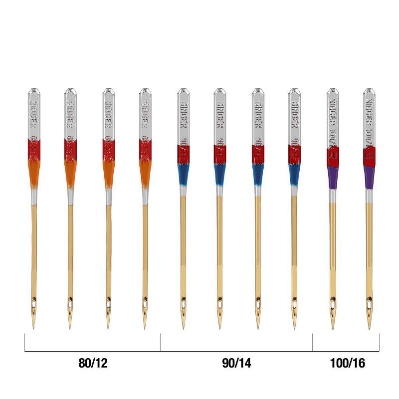 SINGER Titanium Universal Regular Point Machine Needles-Sizes 11/80 (4), 14/90 (4) & 16/100 (2), 2 of 8