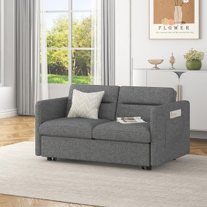 VYNXARIA Loveseats Sofa Bed with Pull-out Bed,Adjsutable Back and Two Arm Pocket, - 1 of 4