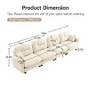Modern Beige Chenille Sectional Sofa with Tufted Pleated Backrest, Comfy 4-Seater Sectional Couch for Living Room or Apartment – The Pop Home - 4 of 4