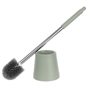 REGALWOVEN Round Head Stainless Steel Durable Grip Handle Compact Size Toilet Brush with Holder - 1 of 4