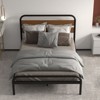 Queen Size Bed Frame, Heavy Duty Metal Platform Bed Frame with Wood Headboard, Full Bed Frame with Under Bed Storage Space and Solid Slat Support - 4 of 4