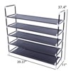 FONTOI 5 Tiers Non-woven Fabric Shoe Rack with Built-in Handle for Entryway Living Room Hallway Bedroom, Black, 39.37"*37.4"*11" - 3 of 4