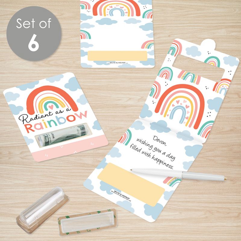 Big Dot of Happiness Hello Rainbow - DIY Assorted Boho Baby Shower and Birthday Cash Holder Gift - Funny Money Cards - Set of 6, 2 of 9