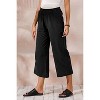 ECUPPER Womens Cotton Cropped Pants Loose Fit Wide Leg Capri Casual Plus Size Elastic Waist Trousers - 2 of 4