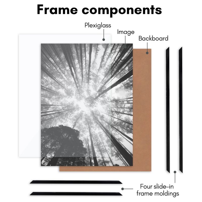 Americanflat 3 Pack Lightweight Snap Frame, Front Loading Picture Frame Set - Black Picture Frames, 4 of 10