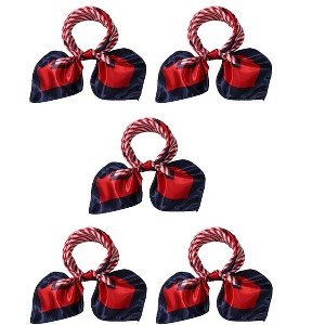 Allegra K Women's Soft Square Neck Scarves Multi Pattern Neckerchief Red Blue 19.6"x19.6" - 1 of 4