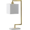 Metal Table Lamp Comes with Various Base Styles and a Hemp Lampshade for Modern Bedside Tables Desks Living Rooms - 3 of 4