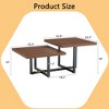 GDFStudio Aaron Dark Double-Deck Wood 47"W Coffee Table with Metal Criss Cross Base - 3 of 4