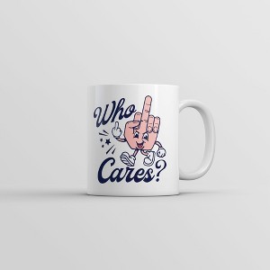 Crazy Dog T-Shirts Who Cares Mug Funny Middle Finger Graphic Novelty Coffee Cup-11oz - 1 of 4
