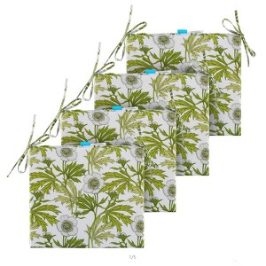 ARTPLAN Outdoor Chair Cushions for Patio Furniture, Waterproof Outdoor Cushions, Round Corner Patio Chair Cushions Set of 4 with Ties,16"x18.5"x3" - 1 of 4