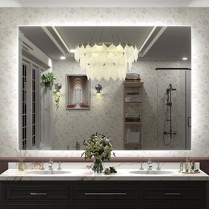Apmir Super Bright 192 LEDs/m Back LED Lighted Anti-Fog Tempered Glass Bathroom/Vanity Mirror with ETL & 3-Year Warranty - 1 of 4