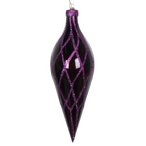 Vickerman 12" Glitter Net Finial Christmas Ornament - 1 of 2