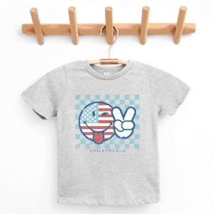 The Juniper Shop SmileyWorld Patriotic Checkered Peace Youth Short Sleeve Tee - 1 of 4