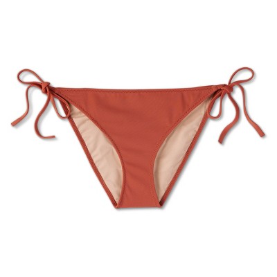 Rust banded bikini bottoms, Thick Sides