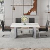 GDFStudio Printz Modern 63"W Glass and Stainless Steel Dining Table - 4 of 4