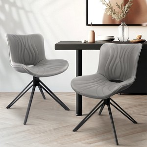 Vatros Upholstered Mid-century Modern Swivel Dining Chairs Set - 1 of 4