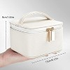 Square Travel Jewelry Box with 6 Velvet Pouches & Earring Tray, Compact Organizer with Ring Holder, Beige - 3 of 4