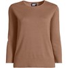 Lands' End Women's Fine Gauge Cotton Crew Neck 3/4 Sleeve Sweater - 3 of 3