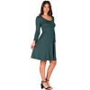 24seven Comfort Apparel Classic Long Sleeve Flared Mini Dress - 2 of 4