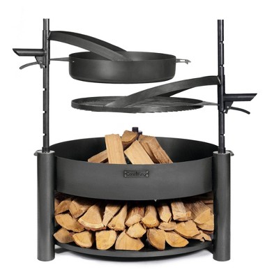 Good Directions Montana X 32" Steel Grill and Frying Pan Outdoor Fire Pit Set Black