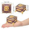 Unique Bargains Vintage Metal Jewelry Ring Earrings Necklace Dressing Table Wedding Birthday Home Decor Box 1 Pc - 2 of 4