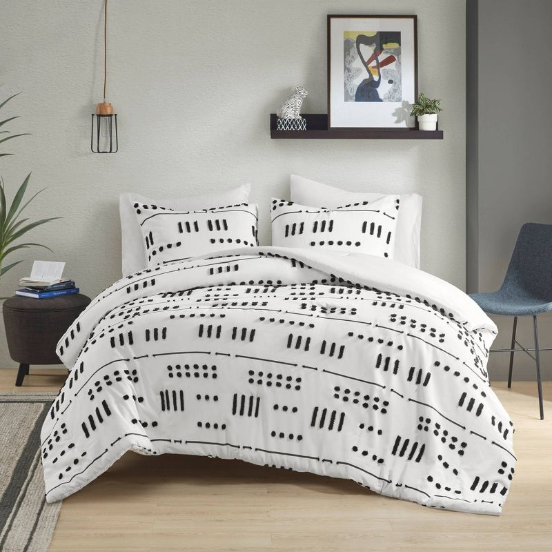 Intelligent Design Milani Clip Jacquard Comforter Set Black/White, 3 of 10