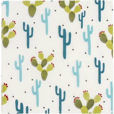 Blue Panda 150 Pack Cactus Disposable Luncheon Paper Napkins 6.5" for Kids Birthday Baby Shower Party Decorations