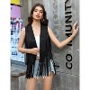 Acekool Women's 70s Fringe Vest - Retro Faux Suede Sleeveless Jacket with Bohemian Tassels, Western & Hippie Style - 4 of 4