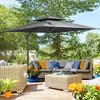 Outsunny 10 x 10FT Offset Patio Umbrella, Hanging Cantilever Umbrella, Square Shape, Aluminum Cross Base, Tilt, 360-Degree Rotation - 2 of 4