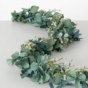 Sullivans Artificial 72" Eucalyptus Foliage Garland, Blue-Green - 1 of 4