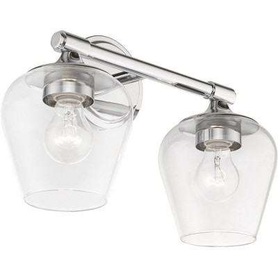 Willow Polished Chrome 2-Light Vanity Sconce with Clear Glass