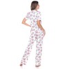 Women's Short Sleeve Top and Pants Pajama Set - White Mark - 4 of 4