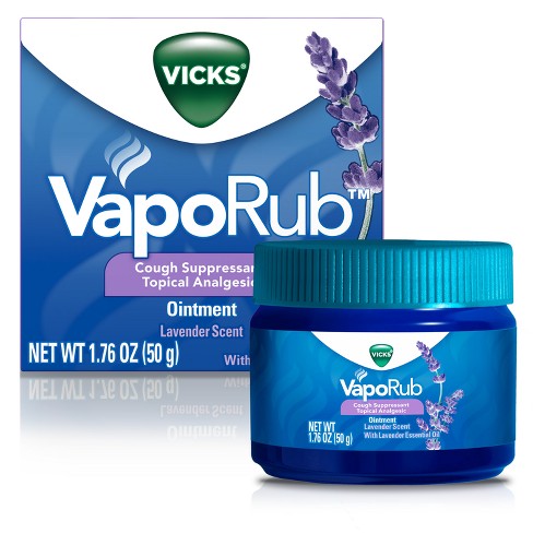 Vicks Vaporub Cough Suppressant, Topical Chest Rub & Analgesic Ointment -  Lavender - 1.76oz : Target